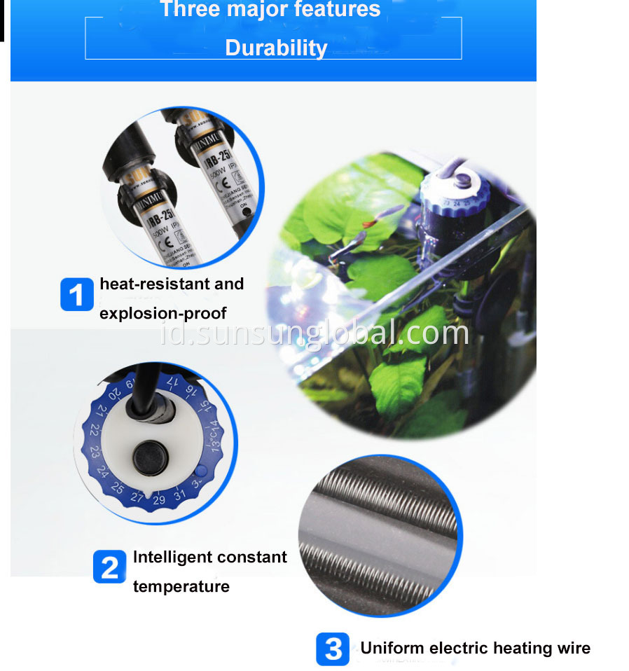 Pemanas Kaca Akuarium Sunsun Seri Jrb